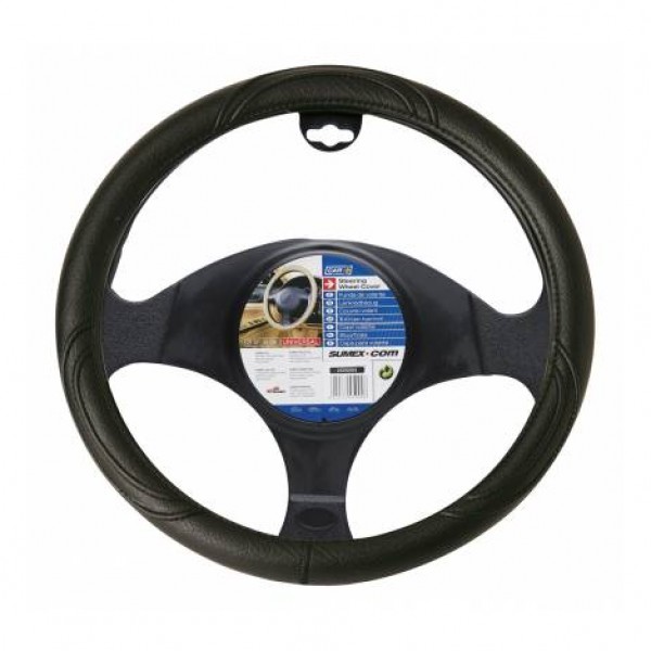 Funda de volante de piel sintética negra