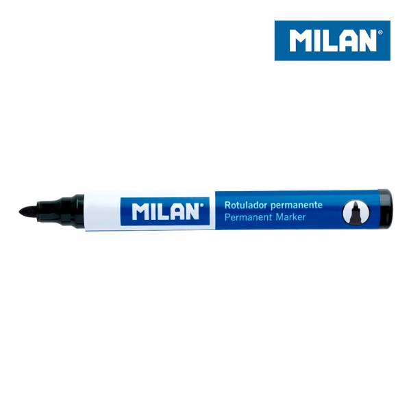 Rotulador permanente punta redonda negro,12 uds, caja