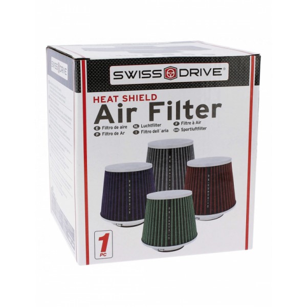 Filtro de Aire Universal para Coche Incluye 4 Adaptadores 60mm 65mm 70mm 77mm Color Verde